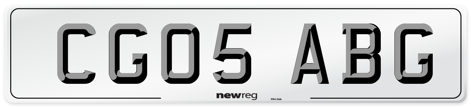 CG05 ABG Number Plate from New Reg
